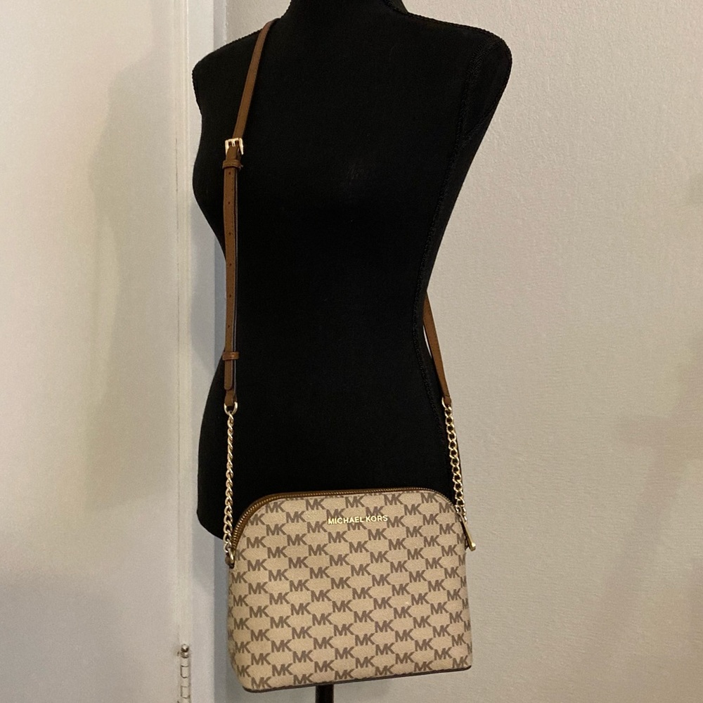 Tan Michael Kors crossbody purse